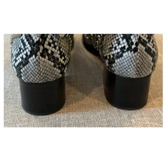 Jeffrey Campbell Rylance Studded Grey Snake Silver Ankle Bootie - Picture 5 of 8